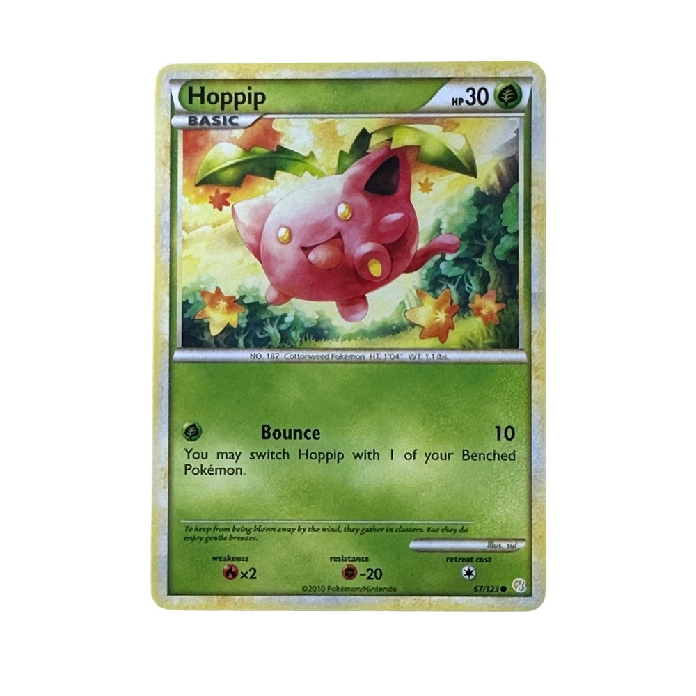 Hoppip 67/123 Uncommon Pokemon Card HeartGold SoulSilver HGSS TCG MP/LP